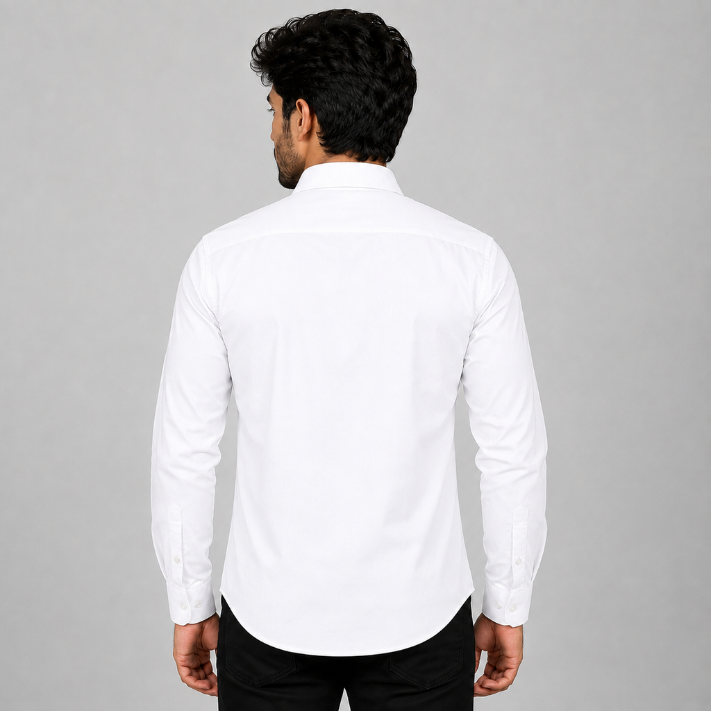 Men's Slim Fit White Shirt – Formal & Casual Wear