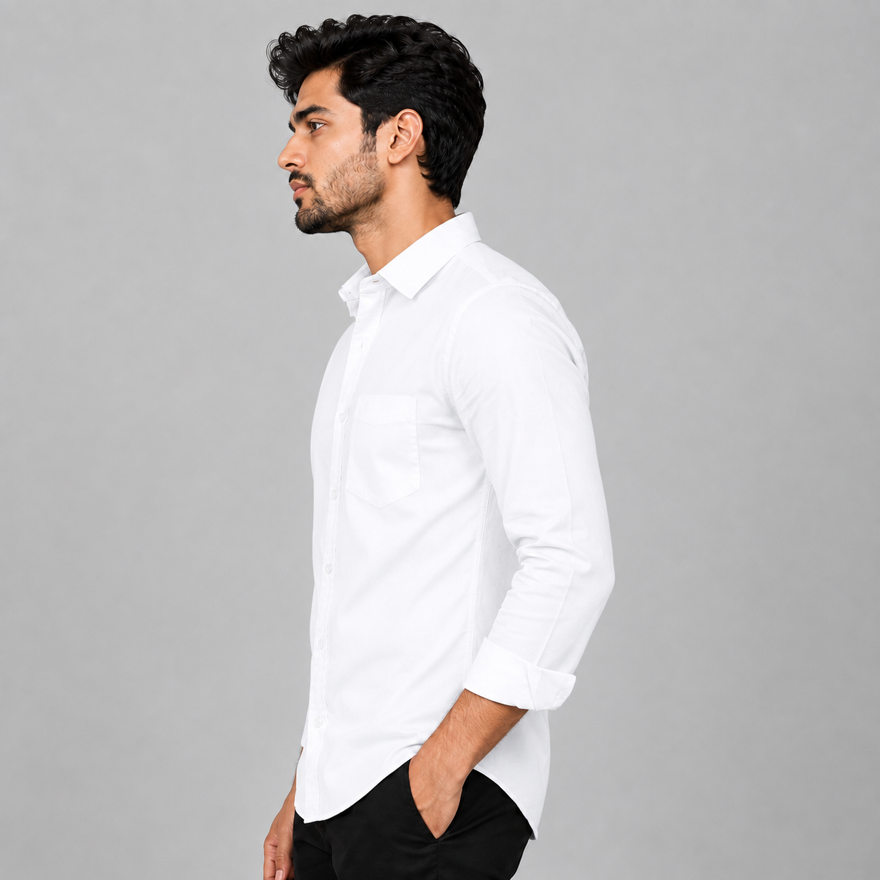 Men's Slim Fit White Shirt – Formal & Casual Wear