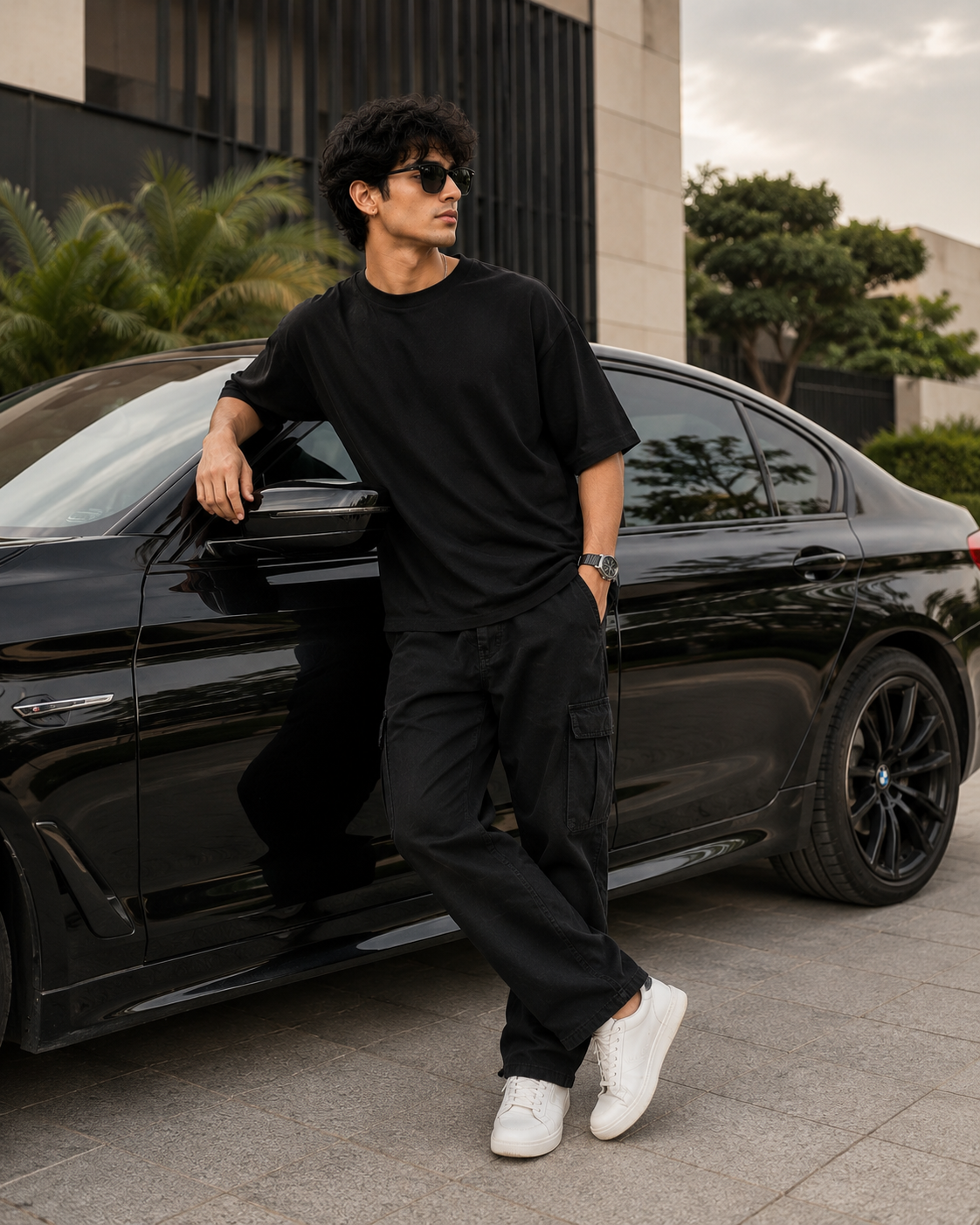 Men's Solid Cotton Oversized Tee