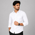 Men's Slim Fit White Shirt – Formal & Casual Wear