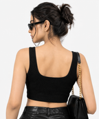 Women's Cotton Spandex Sleeveless Crop Top
