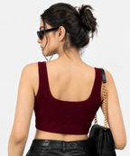Women's Cotton Spandex Sleeveless Crop Top — Stretchy Everyday Wear