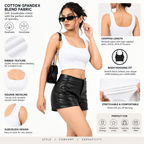 Women's White Cotton Spandex Sleeveless Crop Top — Stretchy Everyday Wear