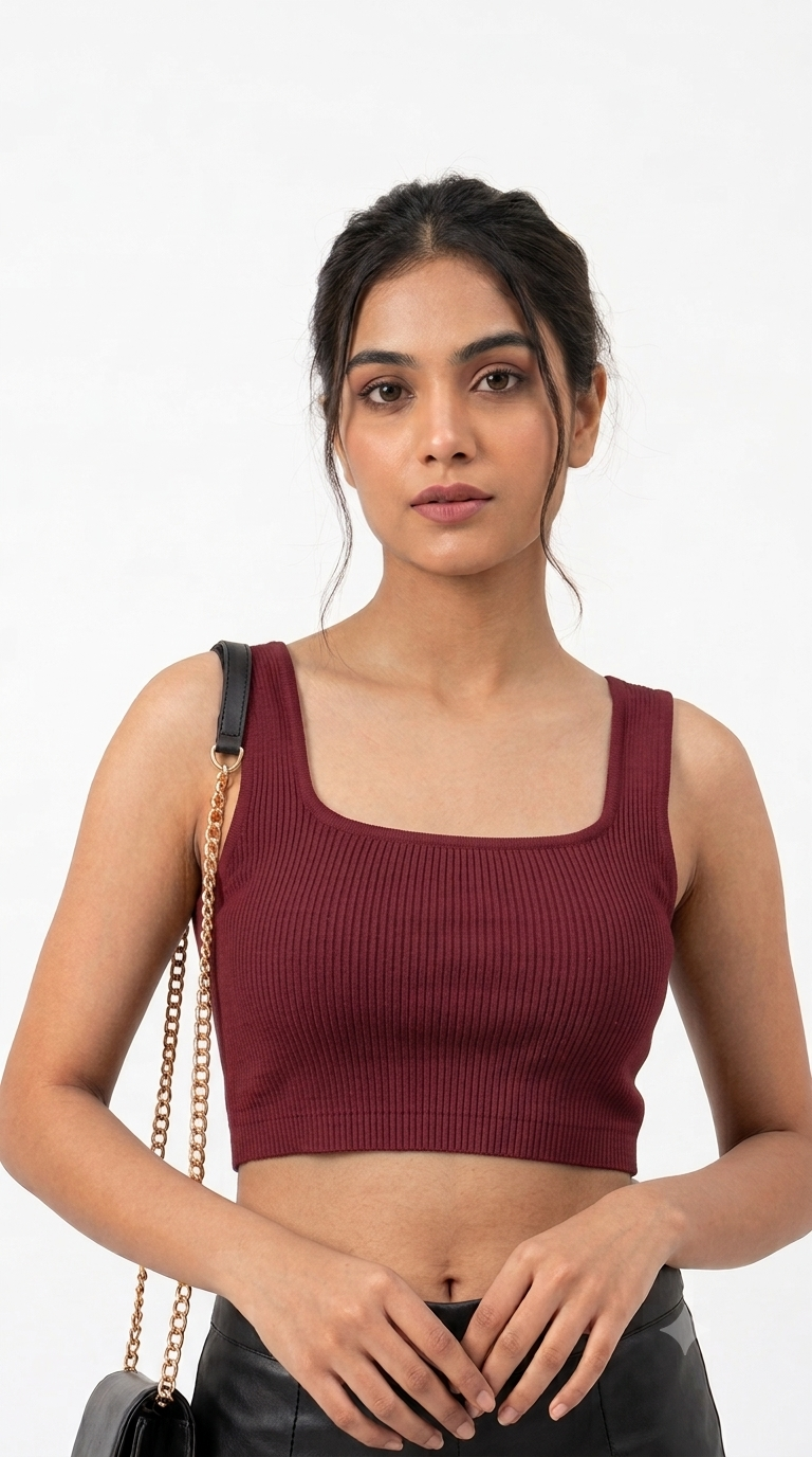 Women's Cotton Spandex Sleeveless Crop Top — Stretchy Everyday Wear