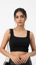 Women's Cotton Spandex Sleeveless Crop Top