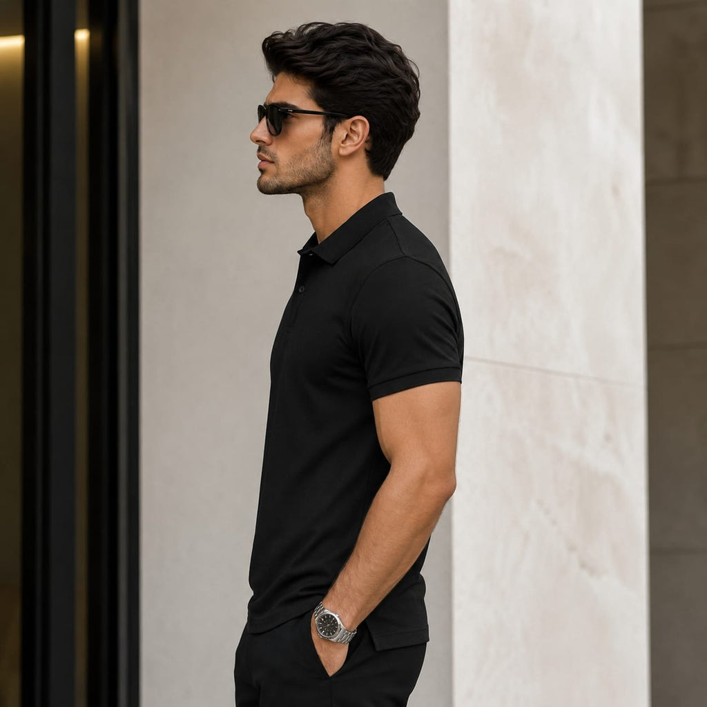 Men's Collar 2 Button Matte T-Shirt – M to XXL