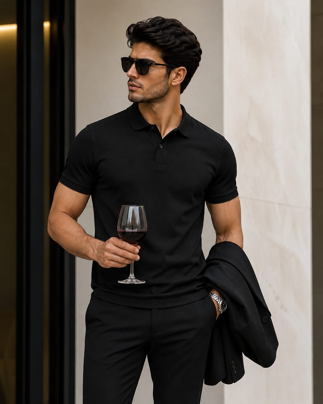 Men's Collar 2 Button Matte T-Shirt – M to XXL