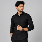 Men's Slim Fit Black Shirt – Formal & Casual Wear