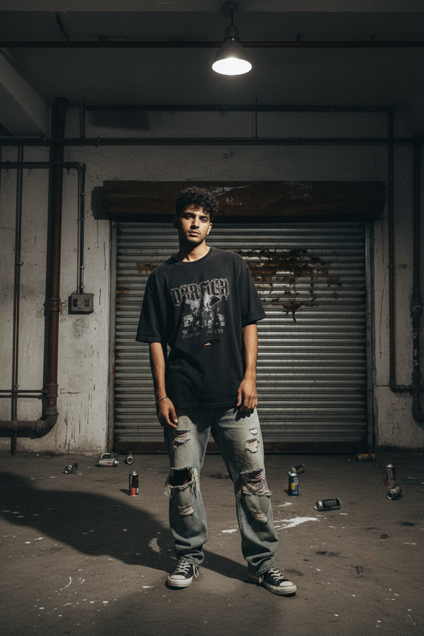 Grunge garage streetwear tee