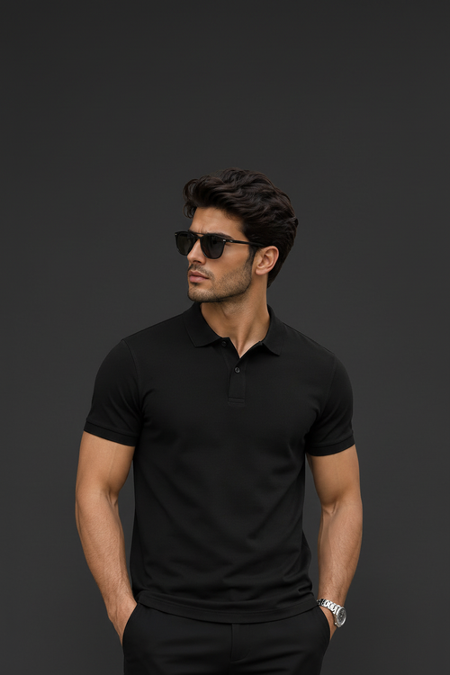 Men's Collar 2 Button Matte T-Shirt