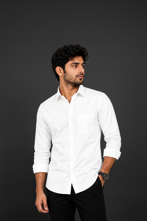 Men's Slim Fit White Shirt
