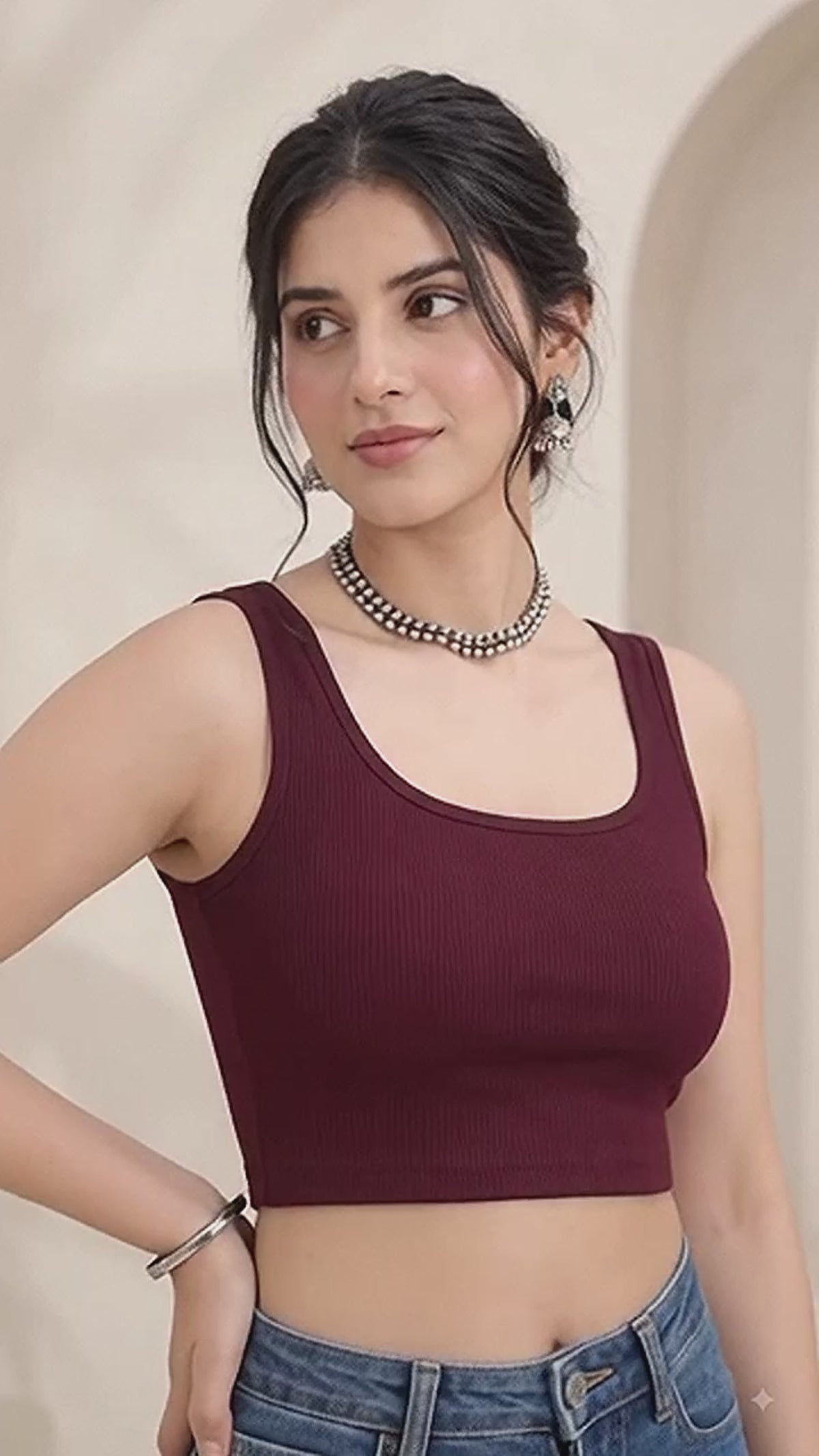 Women's Cotton Spandex Sleeveless Crop Top — Stretchy Everyday Wear
