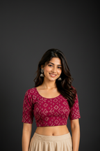 Women's Ikat Printed Saree Blouse
